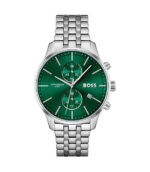 BOSS Associate Associate Silver Stål grön urtavla 42mm Herrklocka 1513975