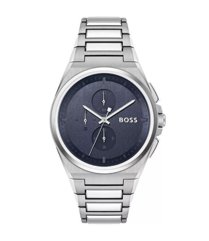 BOSS Steer Steer Chrono Silver Stål blå urtavla 44mm Herrklocka 1514048