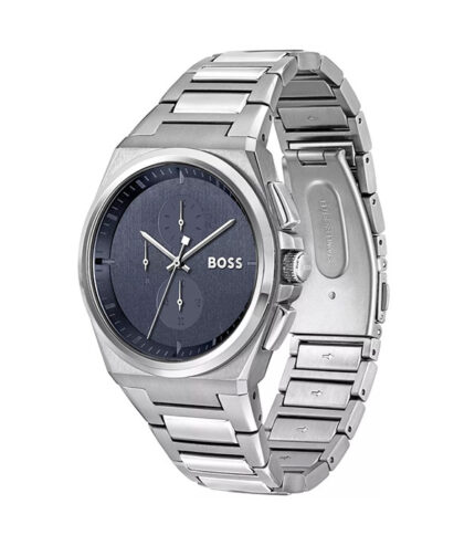 BOSS Steer Steer Chrono Silver Stål blå urtavla 44mm Herrklocka 1514048