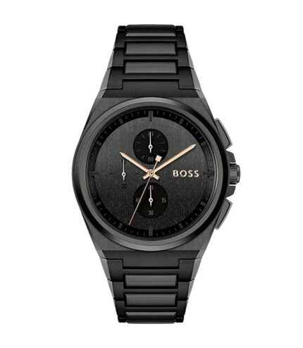 BOSS Steer Steer Chrono Svart Stål svart urtavla 44mm Herrklocka 1514068