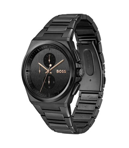 BOSS Steer Steer Chrono Svart Stål svart urtavla 44mm Herrklocka 1514068