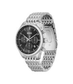Hugo Boss Gregor Silver Stål svart urtavla 45mm Herrklocka 1514082