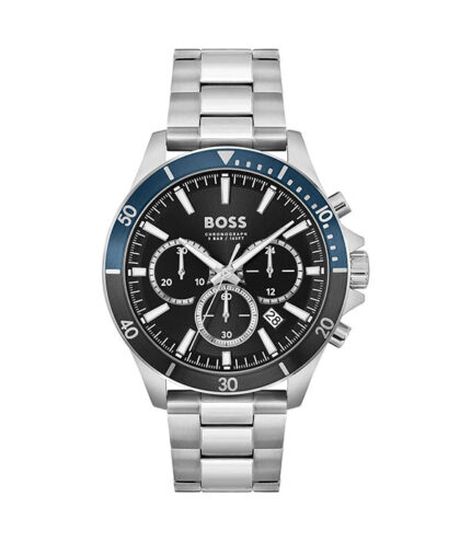 Hugo Boss Troper Silver Stål Svart Urtavla 44mm Herrklocka 1514101
