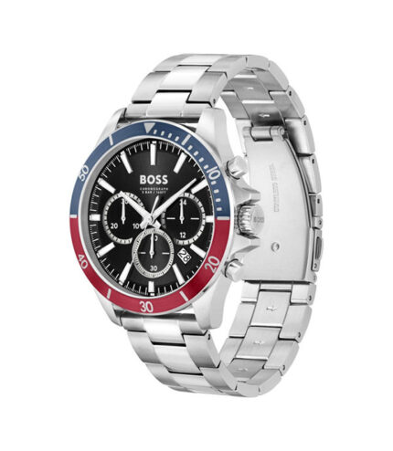 Hugo Boss Troper Silver Stål Svart Urtavla 44mm Herrklocka 1514108