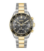 Hugo Boss Runner Silver/Guld Stål svart urtavla 44mm Herrklocka
