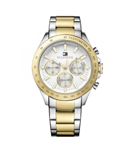 Tommy Hilfiger Hudson Silver/Guld Stål Vit Urtalva 44mm Herrklocka 1791226