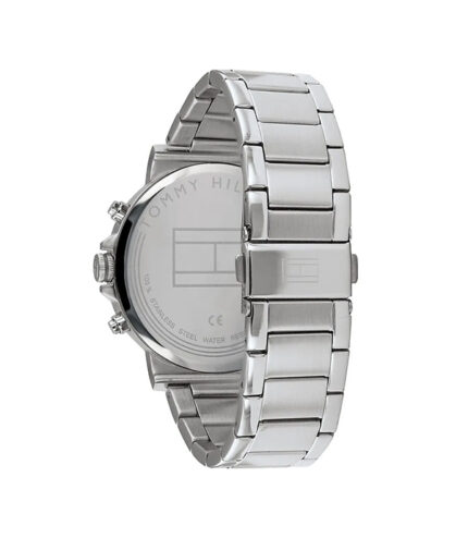 Tommy Hilfiger Hudson Silver Stål Vit Urtalva 44mm Herrklocka 1791227