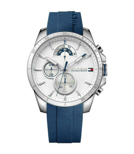 Tommy Hilfiger Decker Blå Sillikon 44mm Herrklocka 1791349