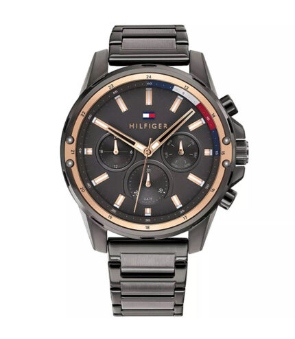 Tommy Hilfiger Mason Svart Stål Svart Urtavla 45mm Herrklocka 1791790
