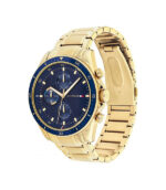 Tommy Hilfiger Parker Guld Stål Blå Urtavla 44mm Herrklocka 1791834