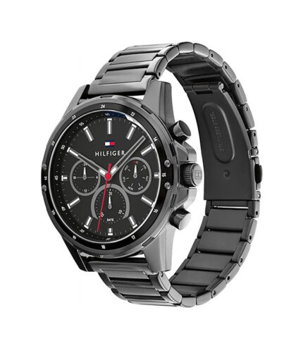 Tommy Hilfiger Mason Svart Stål Svart Urtavla 45mm Herrklocka 1791935