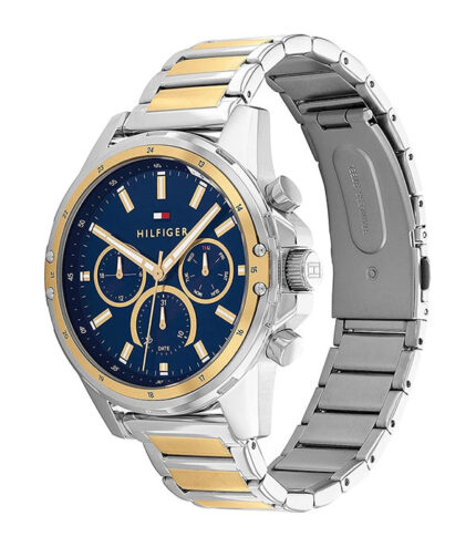 Tommy Hilfiger Mason Silver/Guld Stål Blå Urtavla 45mm Herrklocka 1791937