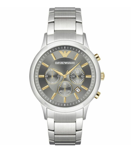 Emporio Armani Renato Silver Stål grå urtavla 43mm Herrklocka AR11047