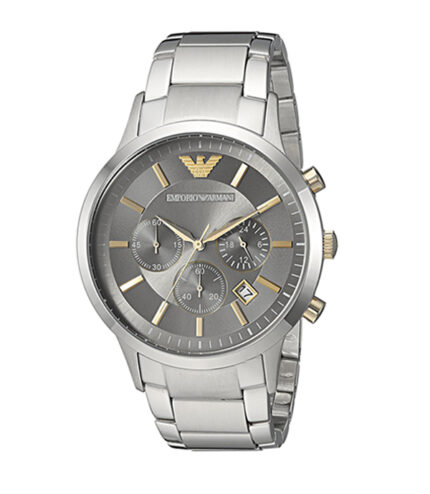 Emporio Armani Renato Silver Stål grå urtavla 43mm Herrklocka AR11047