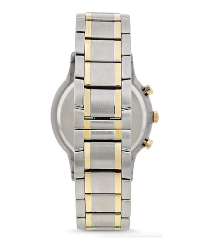 Emporio Armani Renato Silver/Guld Stål vit urtavla 43mm Herrklocka AR11076