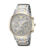 Emporio Armani Renato Silver/Guld Stål vit urtavla 43mm Herrklocka AR11076