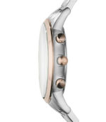 Emporio Armani Renato Silver/Roséguld Stål vit urtavla 43mm Herrklocka AR11077