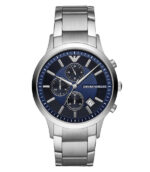 Emporio Armani Renato Silver Stål blå urtavla 43mm Herrklocka AR11164
