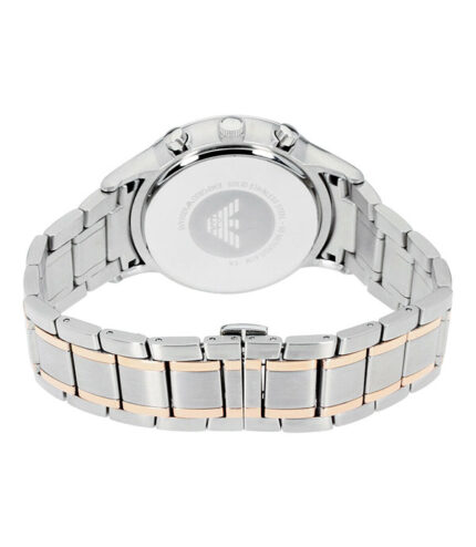Emporio Armani Renato Silver/Roséguld Stål Svart Urtavla 43mm AR11165