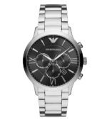 Emporio Armani Giovanni Silver Stål svart urtavla 43mm Herrklocka AR11208