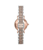 Emporio Armani Gianni T-bar Silver/Roséguld Stål Rosa Urtavla 28mm Damklocka AR11223