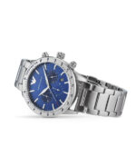 Emporio Armani Mario Silver Stål blå urtavla 43mm Herrklocka AR11306