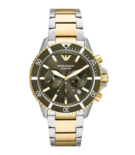 Emporio Armani Diver Silver Stål svart urtavla 43mm Herrklocka AR11361