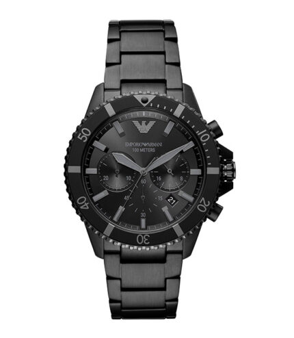 Emporio Armani Diver Svart Stål svart urtavla 43mm Herrklocka AR11363