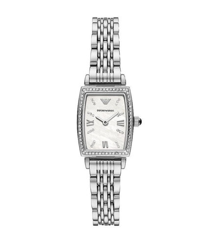 Emporio Armani Gianni T-Bar Silver Stål Vit Urtavla 26mm Damklocka AR11405