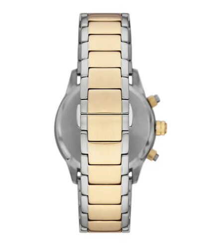 Emporio Armani Mario Silver/Guld Stål svart urtavla 43mm Herrklocka AR11521
