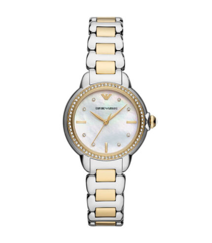 Emporio Armani Mia Silver/Guld Stål Pärlemor Urtavla 32mm Damklocka AR11524