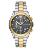 Emporio Armani Paolo Silver/Guld Stål grå urtavla 43mm Herrklocka AR11527