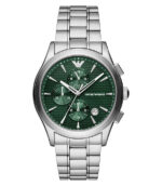 Emporio Armani Paolo Silver Stål grön urtavla 44mm Herrklocka AR11529