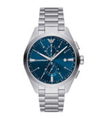 Emporio Armani Claudio Silver Stål Blå Urtavla 43mm Herrklocka AR11541