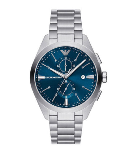 Emporio Armani Claudio Silver Stål Blå Urtavla 43mm Herrklocka AR11541