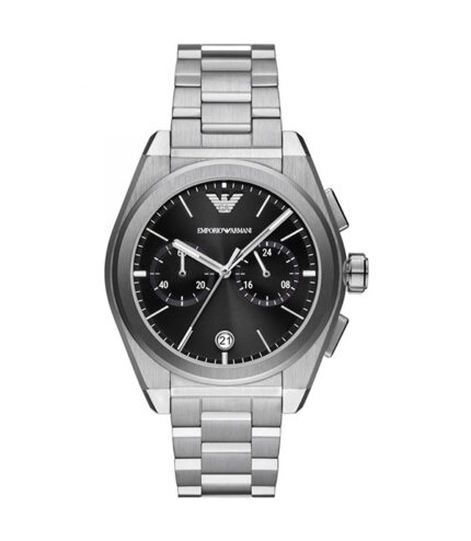 Emporio Armani Federico Silver Stål Svart Urtavla 43mm Herrklocka AR11560