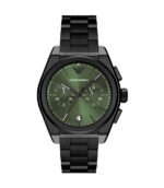 Emporio Armani Federico Svart Stål Grön Urtavla 43mm Herrklocka AR11562
