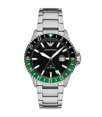 Emporio Armani Diver Silver Stål svart urtavla 42mm Herrklocka AR11589
