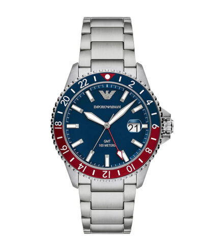 Emporio Armani Diver Silver Stål blå urtavla 42mm Herrklocka AR11590