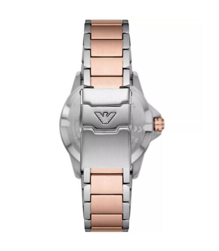 Emporio Armani Diver Silver/Roséguld Stål Vit urtavla 42mm Herrklocka AR11591
