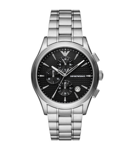 Emporio Armani Paolo Silver Stål Svart Urtavla 42mm Herrklocka AR11602