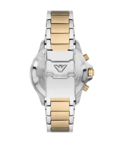 Emporio Armani Diver Silver/Guld Stål Beige Urtavla 43mm Herrklocka AR11606
