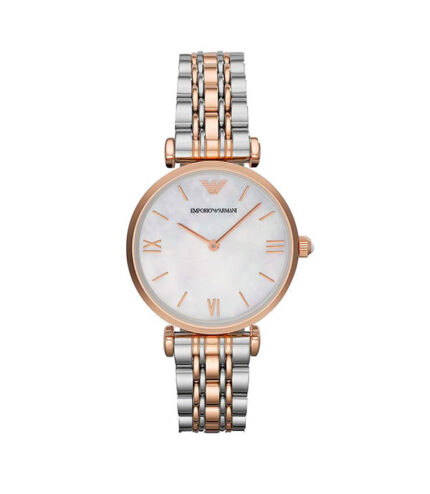 Emporio Armani Gianni T-bar Silver/Roséguld Stål 32mm Damklocka AR1683