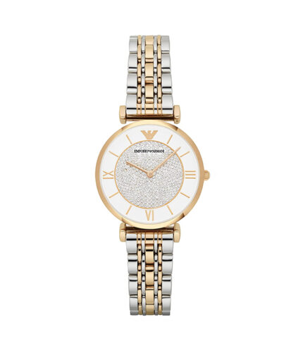 Emporio Armani Gianni T-Bar Silver/Guld Stål 32mm Damklocka AR2076
