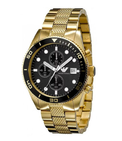 Emporio Armani Classic Guld Stål svart urtavla 43mm Herrklocka AR5857