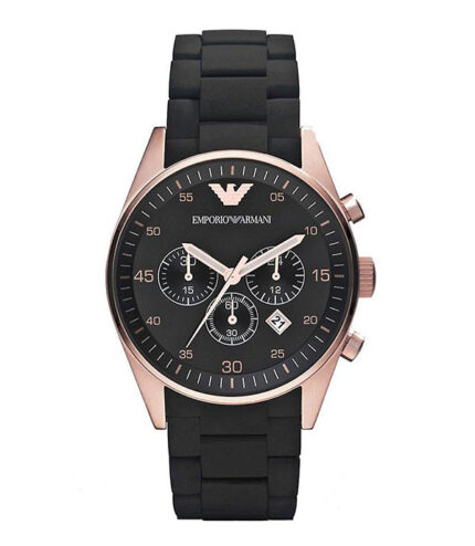 Emporio Armani Sportivo Svart Sillikon svart urtavla 43mm Herrklocka AR5905