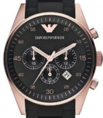Emporio Armani Sportivo Svart Sillikon svart urtavla 43mm Herrklocka AR5905