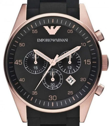 Emporio Armani Sportivo Svart Sillikon svart urtavla 43mm Herrklocka AR5905