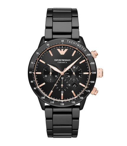 Emporio Armani Mario Svart Stål svart urtavla 43mm Herrklocka AR70002