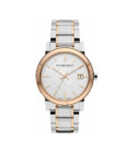 Burberry The City Silver/Roséguld Stål Vit Urtavla 40mm Unisexklocka BU9006